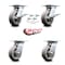 Service Caster 6 Inch Thermoplastic Caster Set with Roller Bearing 4 Swivel Lock and 2 Brake SCC-35S620-TPRRD-SLB-BSL-2-BSL-2 - alternate 7